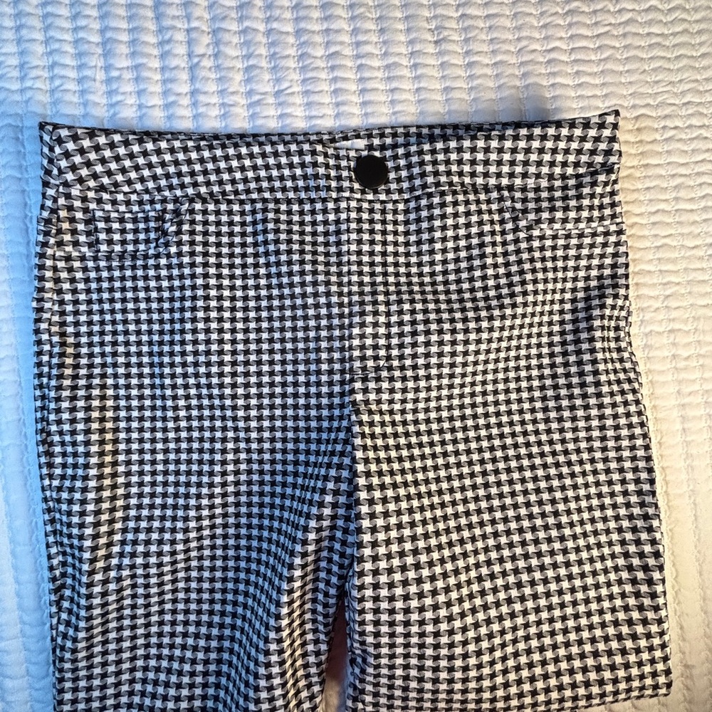 EST 1946 Houndstooth Bootcut Pants Women's 16 Mid Rise Black White Preppy Office - Picture 7 of 7